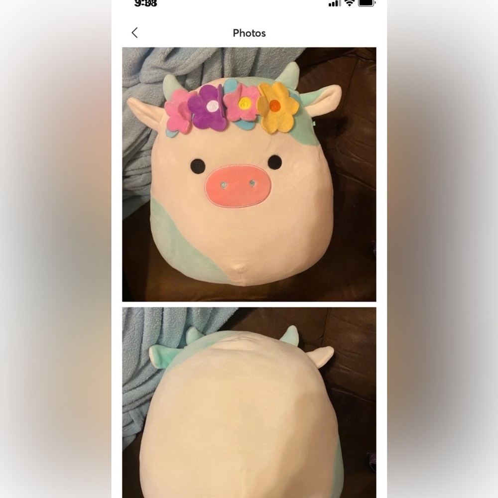 Squishmallow belana with Floral Headband